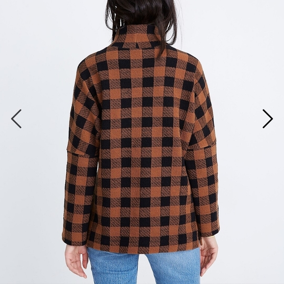 Madewell Drop Shoulder Mockneck Top in Buffalo Plaid - Picture 6 of 7